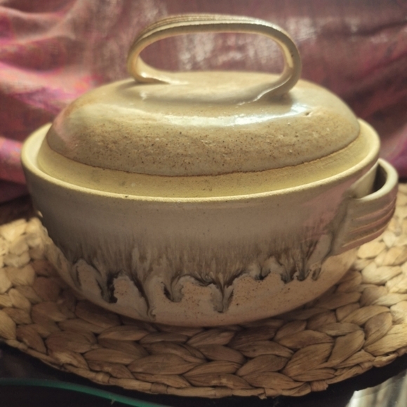 Large Vtg  Earthwear Golden Brown Pottery Dish/Bowl W/Lid Heavyweight - Picture 11 of 11